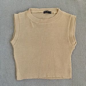 Nasty Gal Tan cropped sweater tank
